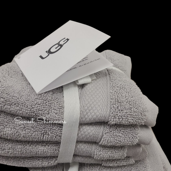 UGG Bath 8pc Ugg Pasha Bath Hand Washcloth Stone Gray Grey Thick